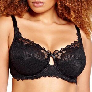 Déesse Lingerie by 'Femme Couture' Underwire Balconette Full BRA NEW BLACK Plus